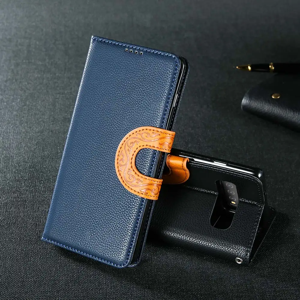 Litchi Wallet Leather Case For Samsung Galaxy S10 S10e S9 S8 Plus Note 8 9 Cover On A7 2018 A8 A9 J4 J6 Plus J8 2018 Flip Stand  (12)