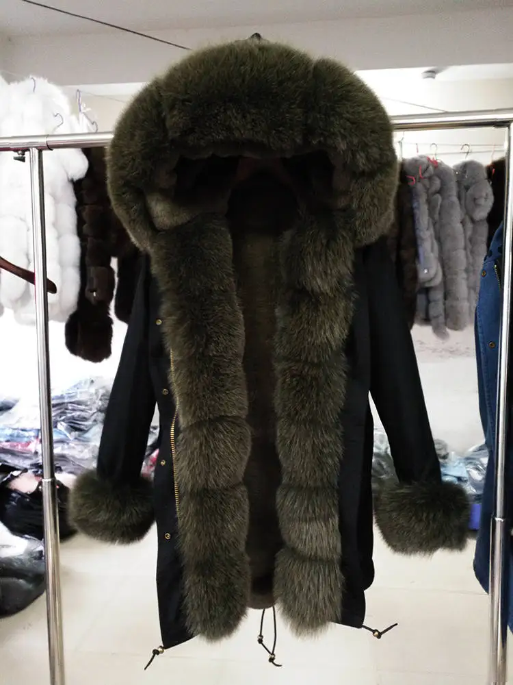 11 long fox fur Съемный воротник из натурального меха лисы для женщин Пальто камуфляж Длинная парка Зимняя одежда для улицы горячий бренд - Цвет: 11 long fox fur