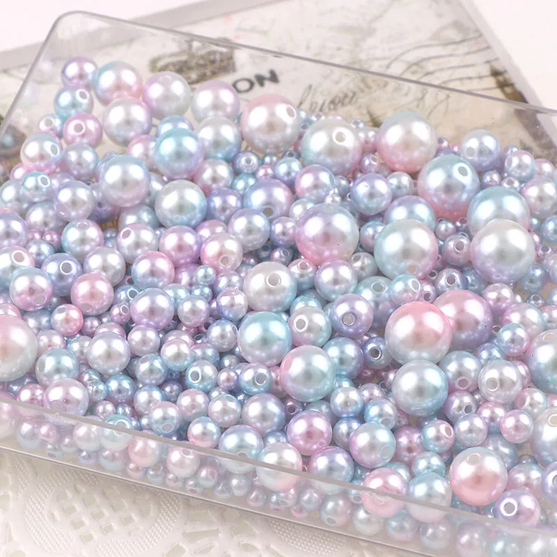 

2018 acrylic DIY imitation pearl crafts mix 3-12mm perforated art pearl jewelry making pearl handicraft material