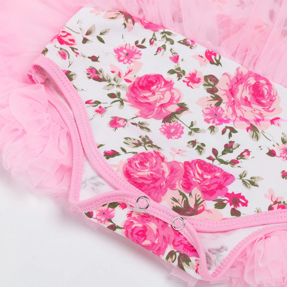 Одежда для новорожденных девочек розового цвета Vestidos комбинезон пачка платье +