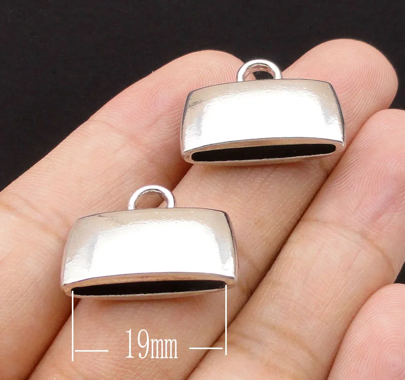 

20pcs-Antique Silver Bronze Bracelets Buckle Clasp Ribbon End Cap Crimp Beads Ribbon Crimps 22x16mm
