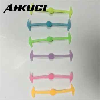 

30pcs/lot Fashion Unisex Women Men Athletic Running Lazy No Tie Silica Gel Shoe Laces Rainbow Color Luminous Shoelace