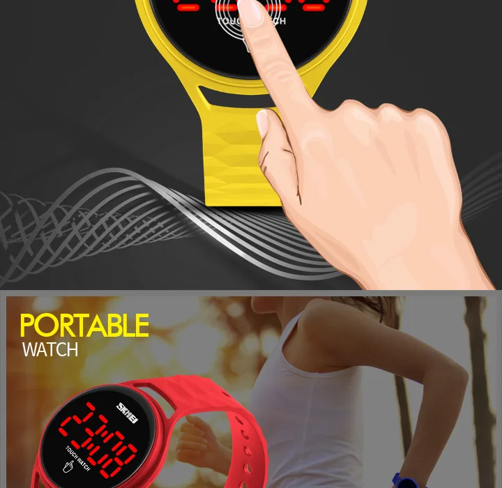 Светодиодный водонепроницаемые наручные часы SKMEI для мужчин и женщин, спортивные часы для студентов