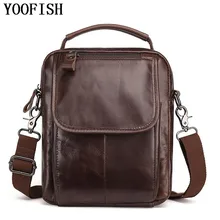 YOOFISH Brand 100% Genuine Leather Men Messenger Bag Casual Crossbody Bag Business Men's Handbag Bags for gift Shoulder Bags Men YOOFISH Brand 100% Genuine Leather Men Messenger Bag Casual Crossbody Bag Business Men's Handbag Bags for gift Shoulder Bags Men
