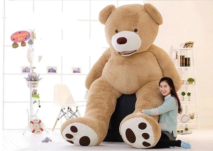 

Cheap 340CM huge giant stuffed teddy bear big large huge brown plush soft toy kid children doll girl Birthday Christmas gift
