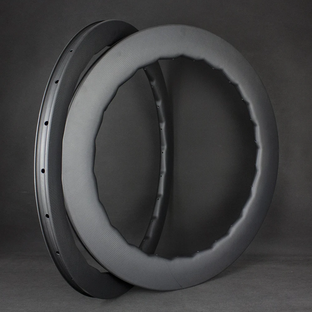 Clearance Free Shipping 24/24 3K 700c Aerodynamic Sawtooth Carbon Road Disc Brake Rims Clincher/Tubeless Tubular Without Brake Track 6