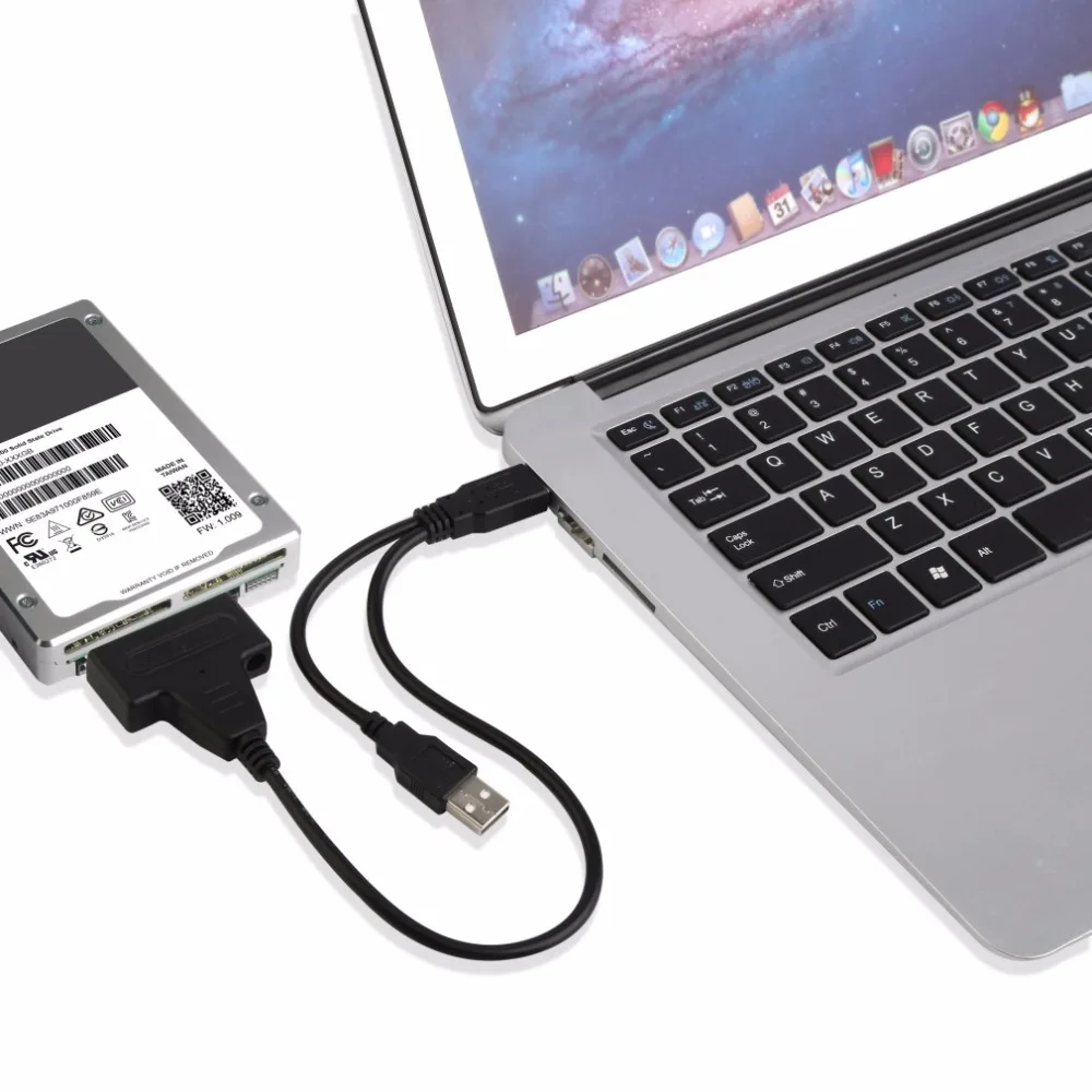 

2017 New Portable Size Dual USB To SATA Line USB2.0 Data and Power Cable Adapter