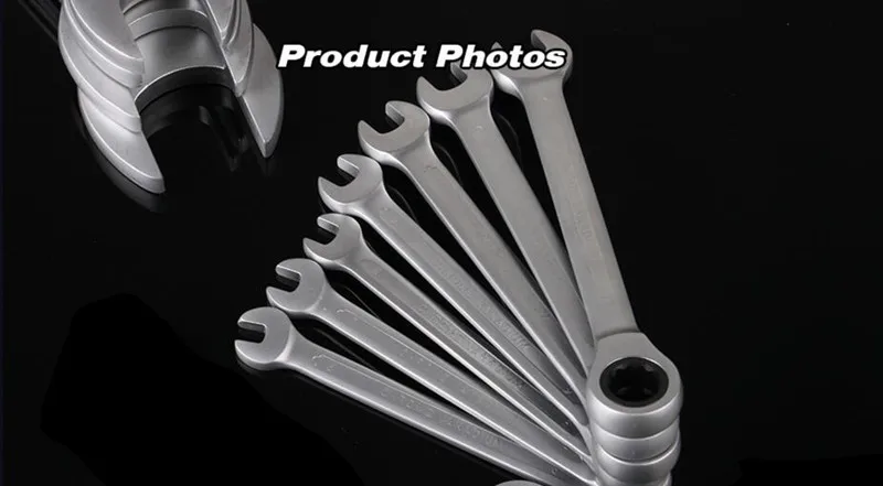 8,10, 12,13, 14,17, 19mm Llave de Trinquete Conjunto de Llaves de Coche Kit de Reparación De Automóviles 7 unids Bicicleta Herramienta de mano Llave de trinquete