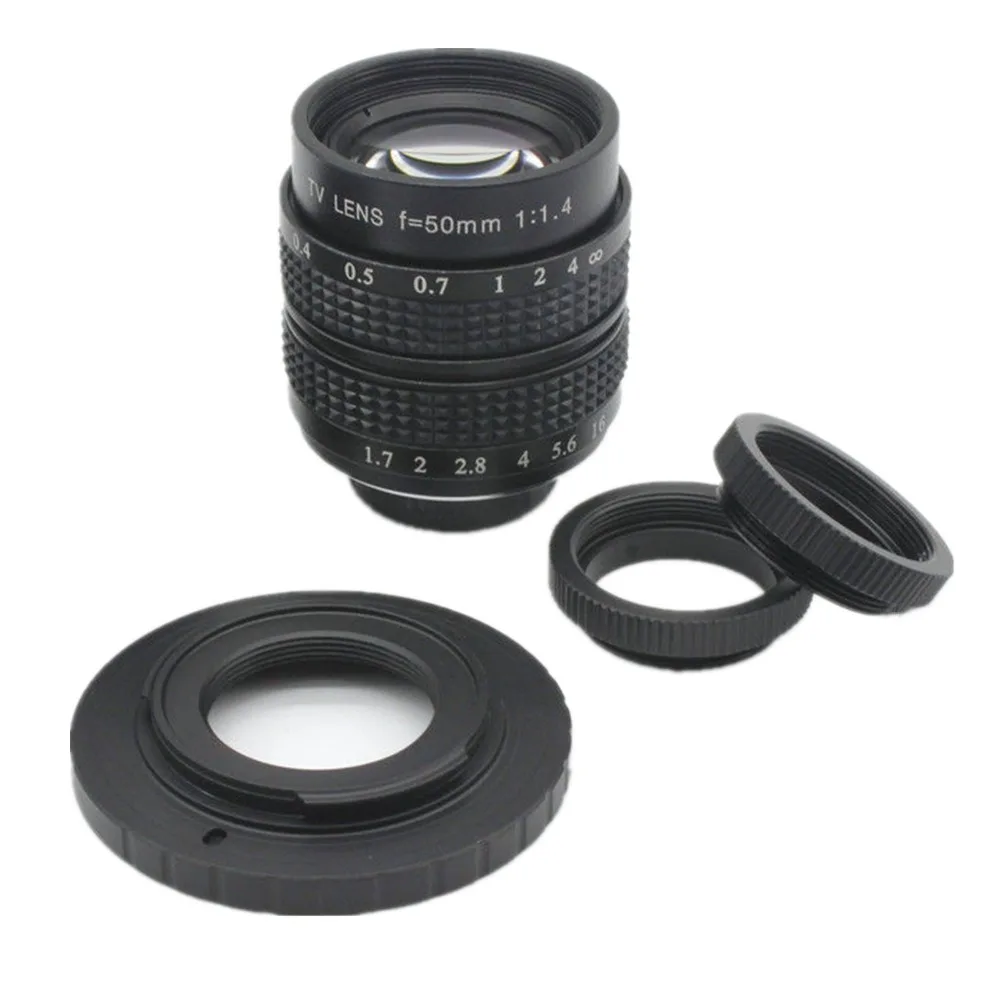 50 мм F1.4 CC ТВ кино объектив+ C крепление+ макрокольцо для Canon EOS M M2 M3 M5 M6 M10 M100 беззеркальная камера