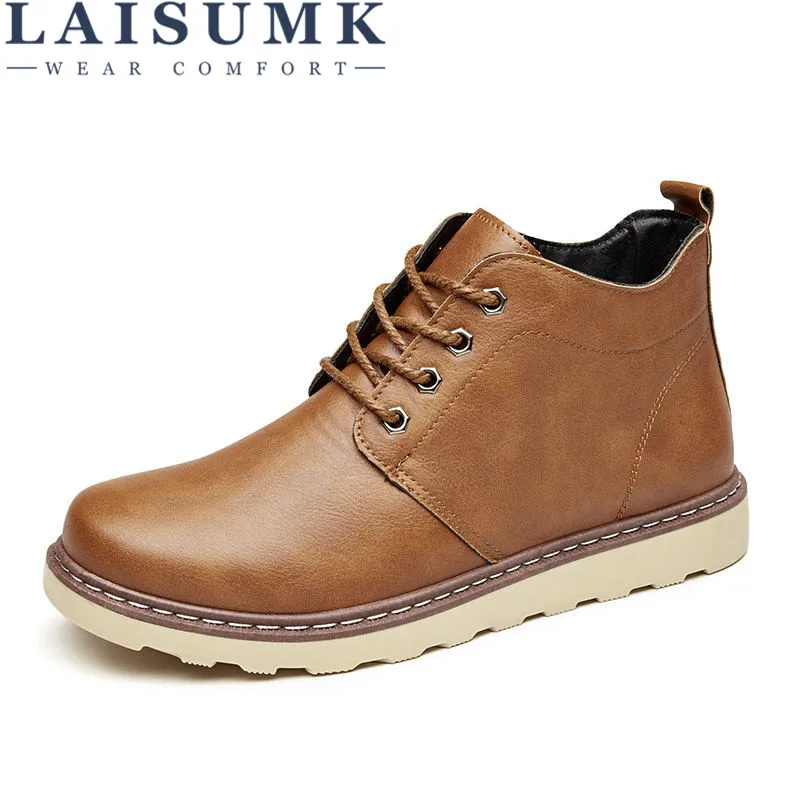 

2019 LAISUMK Business Leather Man Casual Shoes Men Adult Quality Autumn Walking Footwear Breathable Male Shoes