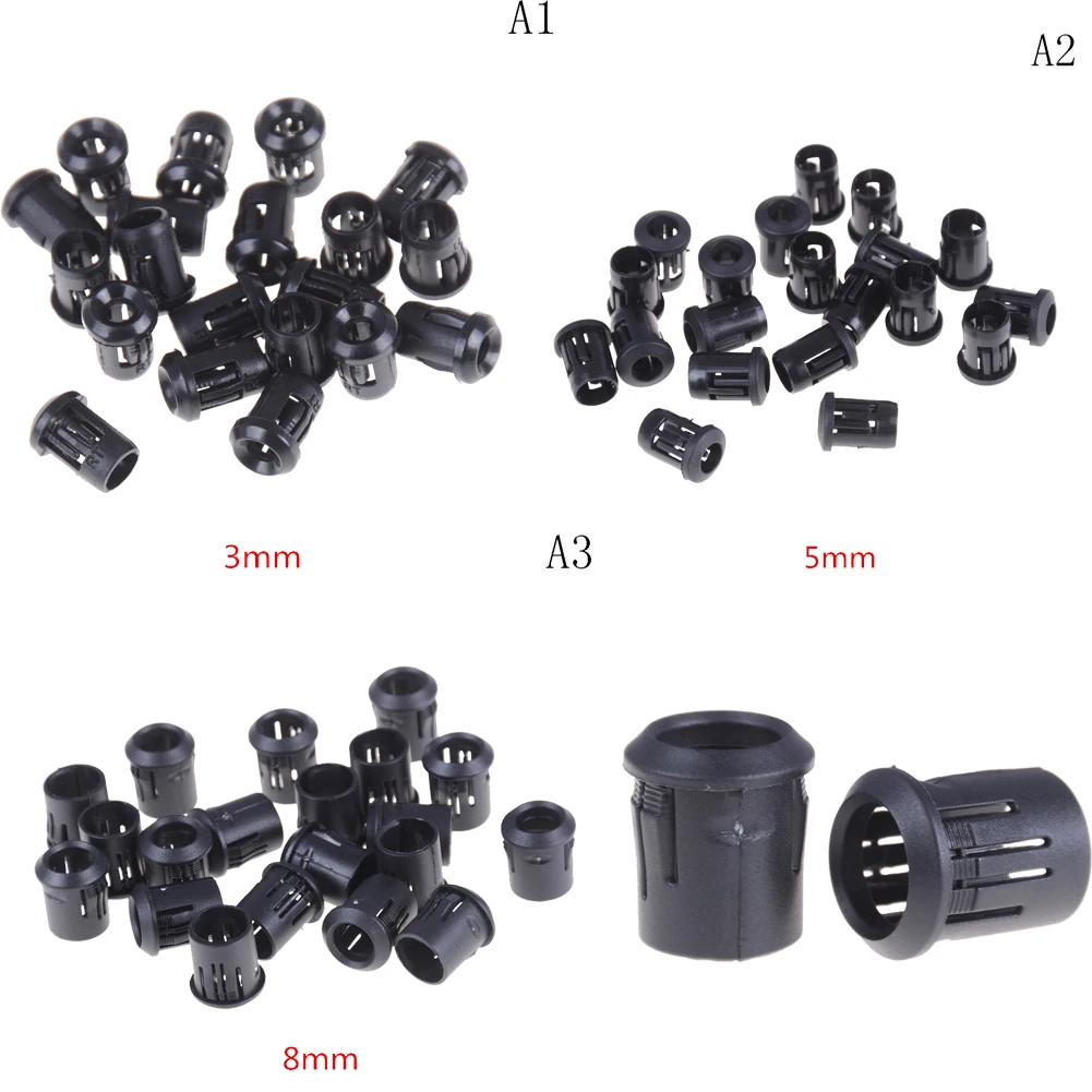 10 шт./лот Лидер продаж черный пластик 3 мм/5 мм/8 мм лампа светодиодный держатель диода черный зажим ободок гнездо