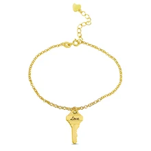 AILIN Personalized Key Bracelet Engraving Key Heart Lock Charm Bracelet Handmade Jewelry Bracelet Gifts for Women AILIN Personalized Key Bracelet Engraving Key Heart Lock Charm Bracelet Handmade Jewelry Bracelet Gifts for Women