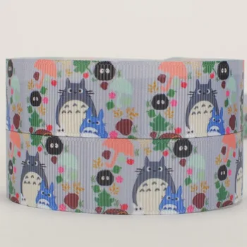 

16/22/25/38/50/75mm NEW sales 50 yards Japanese cartoon totoro ribbon printed grosgrain/FOE ribbon 161118-310