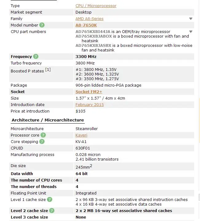 PC computer  AMD A8-Series A8-7650K  A8 7650K   FM2+ APU Quad-Core CPU  100% working properly Desktop Processor computer processor list