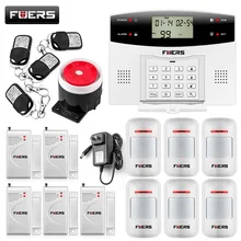Metal Remote Control Dual Network GSM PSTN SMS Kit Burglar Alarm System Security LCD font b
