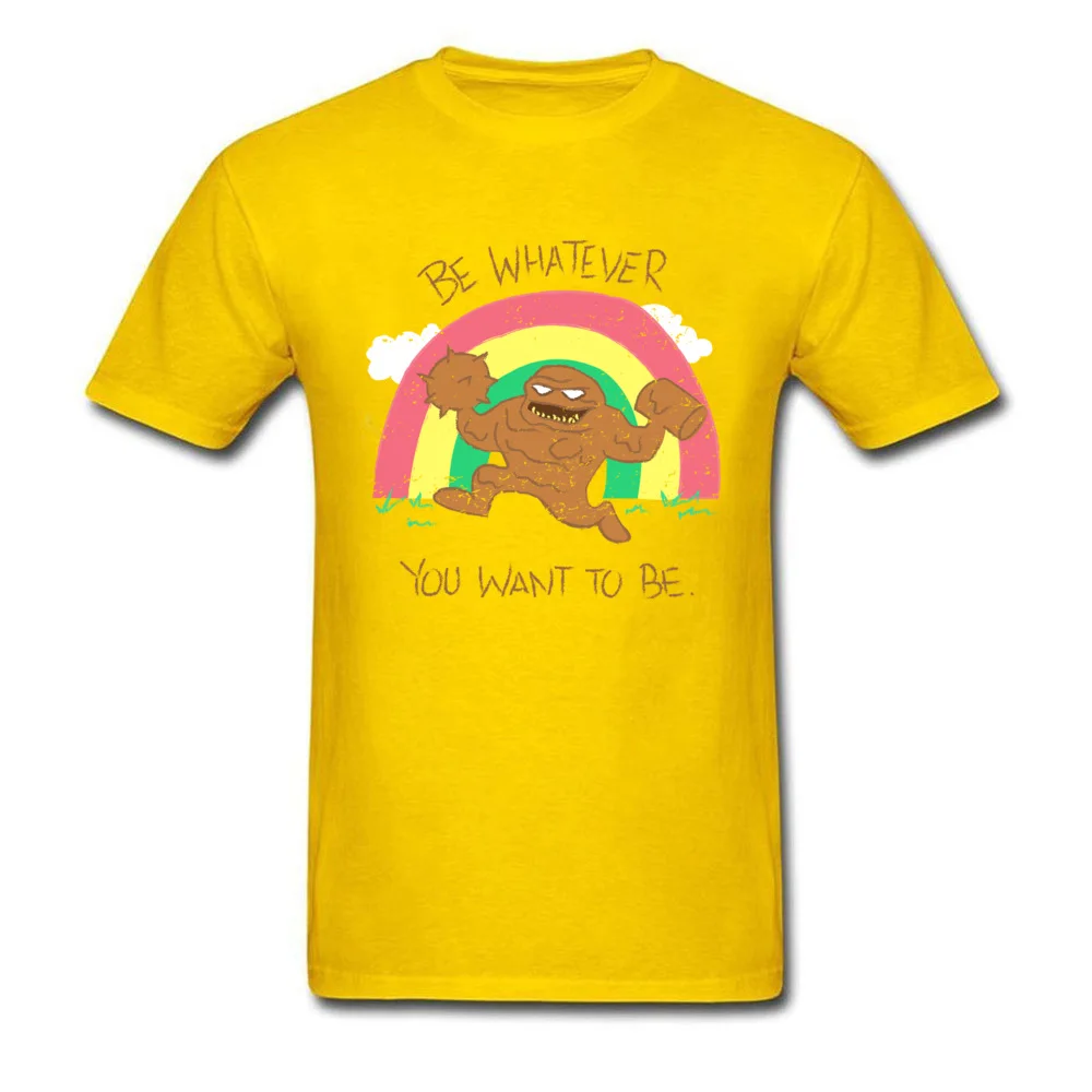 All Cotton Men Short Sleeve Normal T-Shirt Casual Tops Tees Funny Customized Crewneck Sweatshirts Wholesale be whatever you want to be 7967 yellow