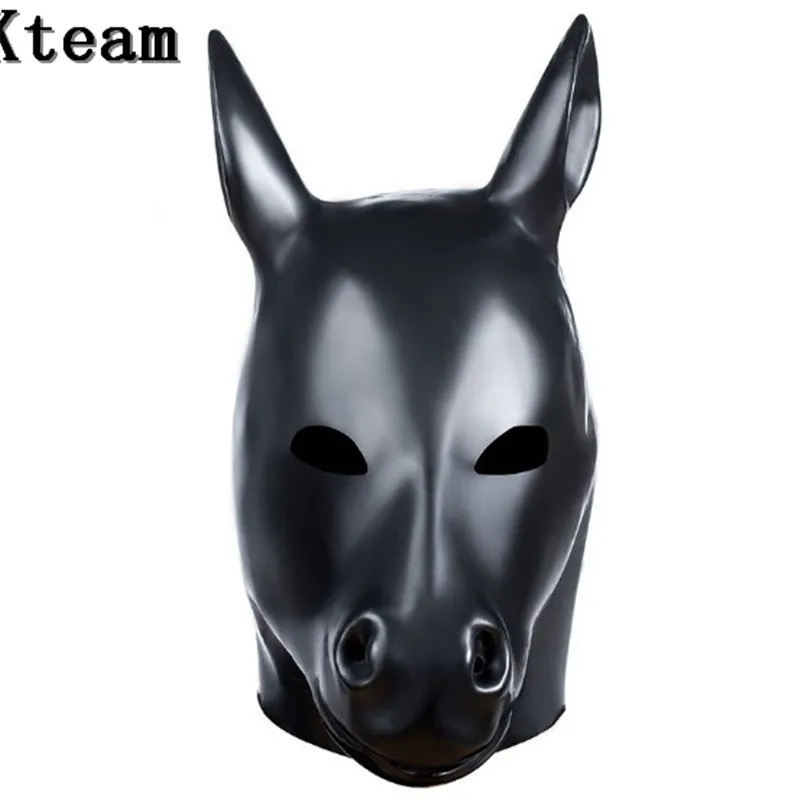 Латексная Маска для Хэллоуина вечеринки Фетиш костюмов БДСМ капюшон|mask toys|horse