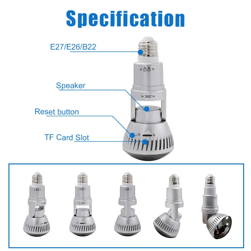 IB-175 лампочка светодиодная колба светильник Беспроводная IP Wifi камера 960 P белый или желтый свет лампа комната Мини CCTV камера дома Wi-Fi камера системы безопасности