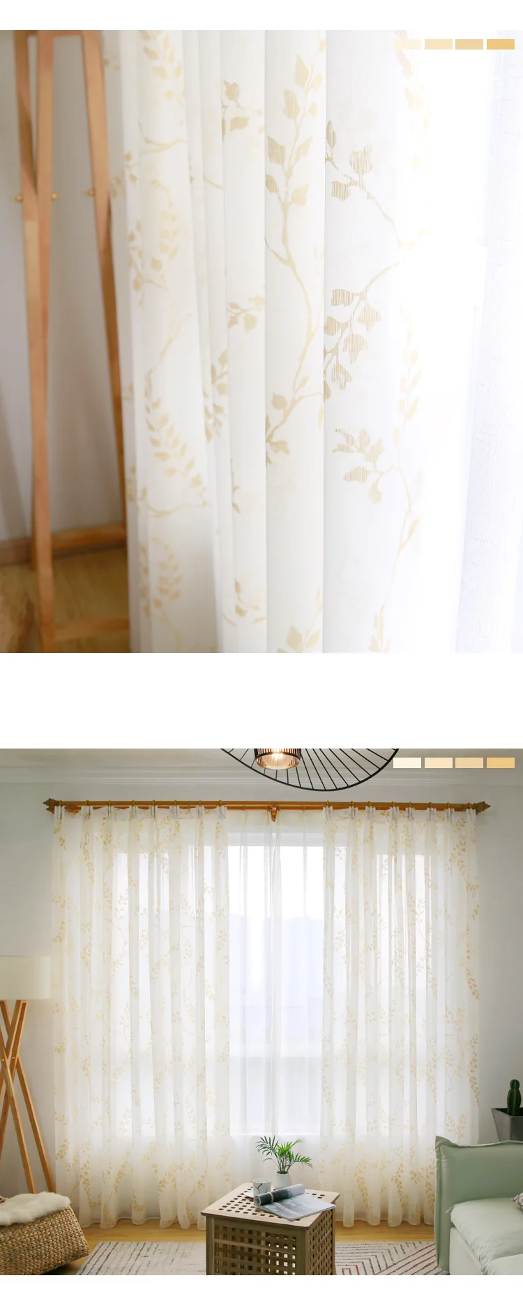 CITYINCITY luxury Pastoral curtains for living room Burn out kitchen curtain For bedroom Window ready made Curtain Customized10
