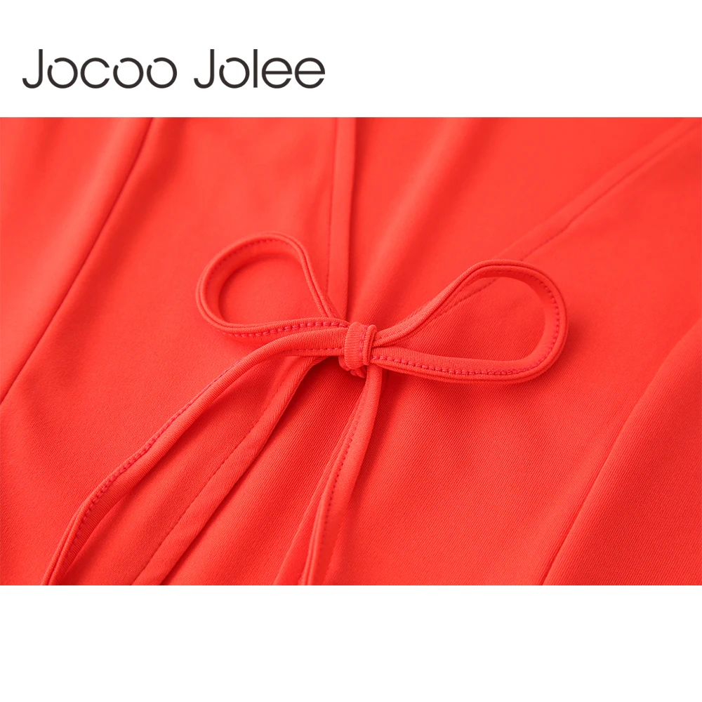 Пикантное Женское пальто Jocoo Jolee на шнуровке с рукавами бабочками три четверти и V