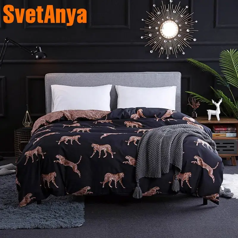 

Svetanya US size Duvet Cover and Pillowcase cheap Bedlinen Animal Leopard printed Bedding Set Twin Queen King Double Full