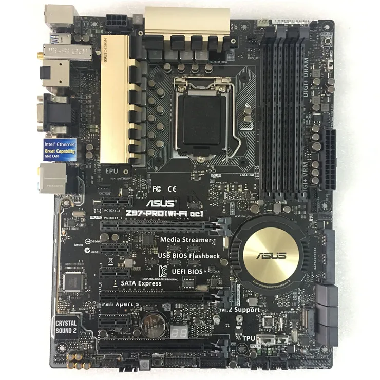 Оригинальная материнская плата Asus Z97-PRO разъем LGA 1150 DDR3 32G для i7 i5 i3 cpu SATA3 USB3.0 Z97 рабочего Материнская плата