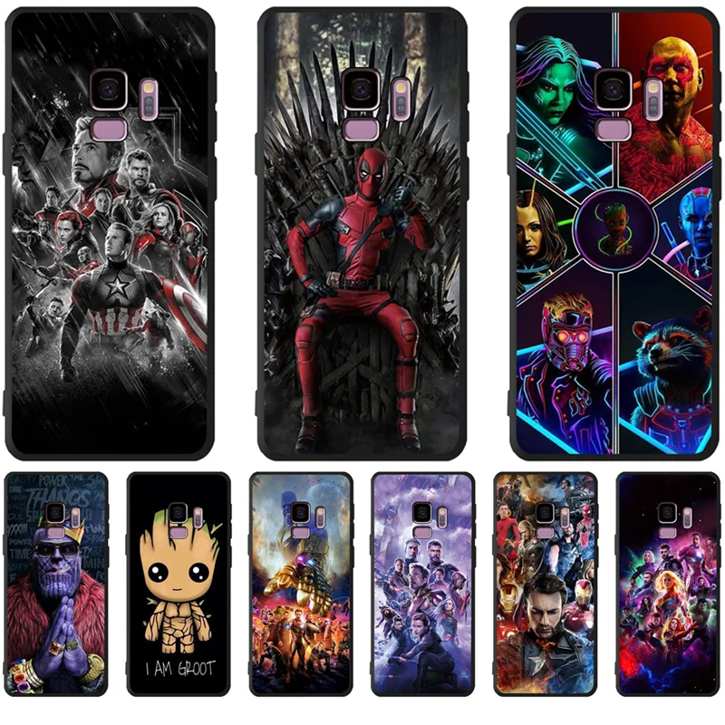 

Luxury Cute Marvel Avengers Groot For Samsung Galaxy S6 S7 Edge S8 S9 S10 Plus Lite Note 8 9 phone Case Cover Coque Etui Funda