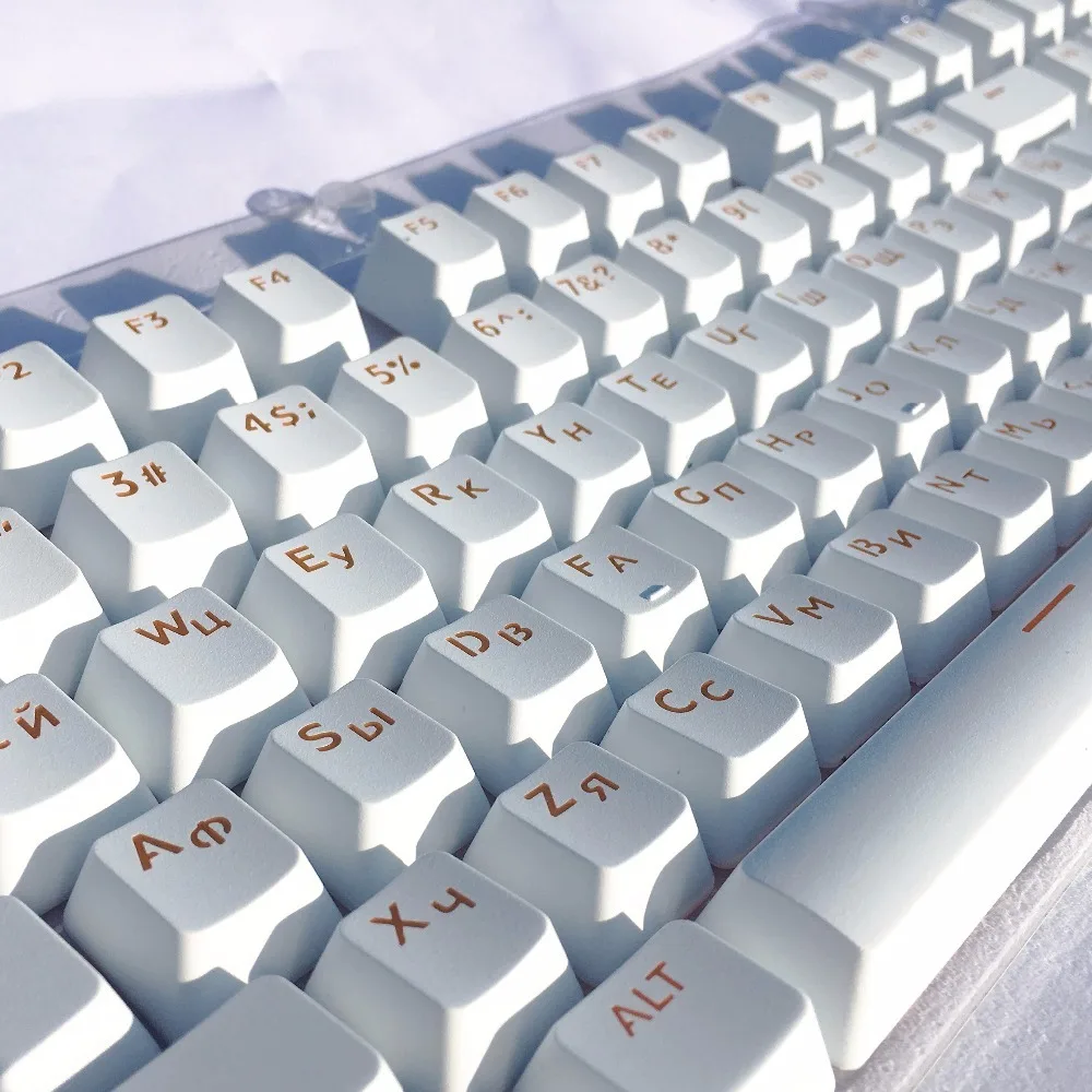 Черно белая крышка ключа ABS на русском языке s для переключателей Cherry MX