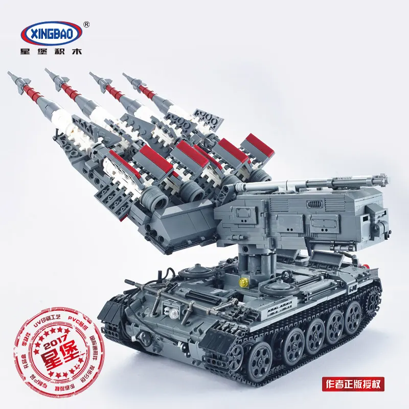 Xingbao 06004 1753 шт Военная серия SA 3 ракета и T55 Танк набор детские образовательные
