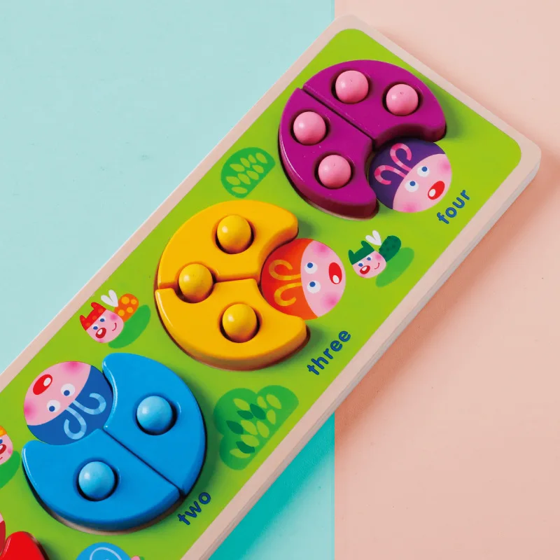  kids wooden early learning educational toys children in Montessori Materials Ladybug Color &Shape M - 33000234460