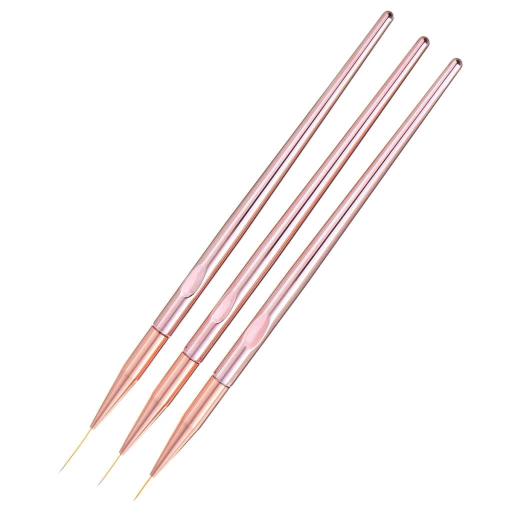 3pcs Nail Art Liner Brush Pen UV Gel Painting Nail Pen Nails Design Decoration Pen Brush Painting Drawing Tool 11, 15, 20mm