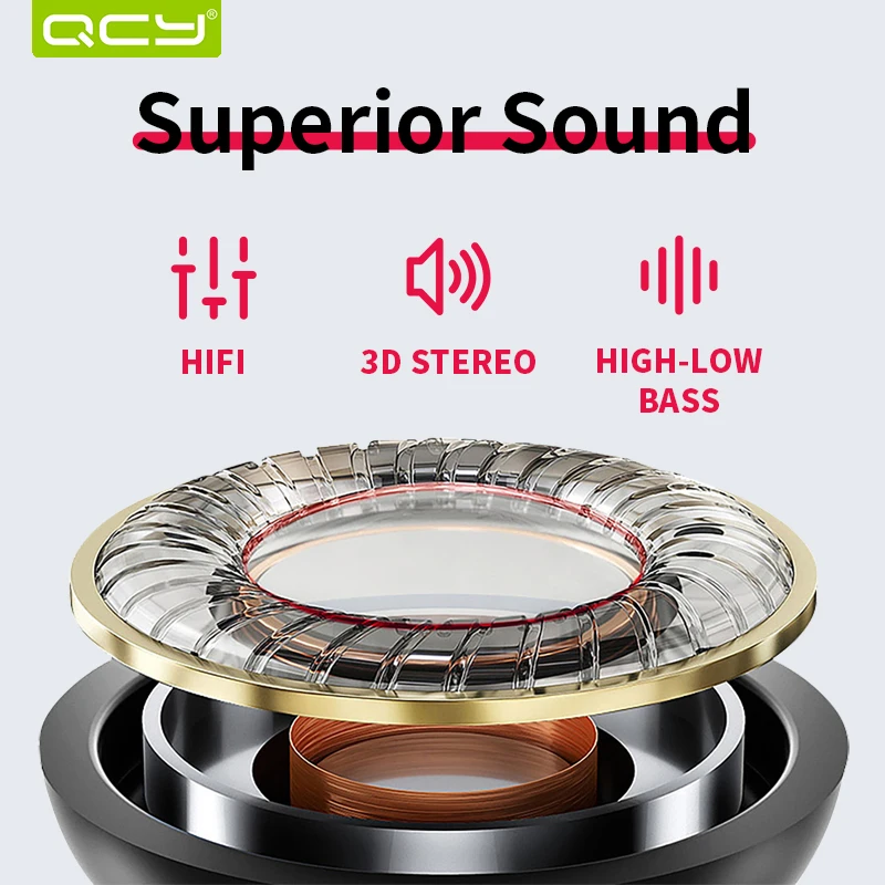 QCY QY19 Bluetooth наушники Беспроводной потонепроницаемая гарнитура спортивные