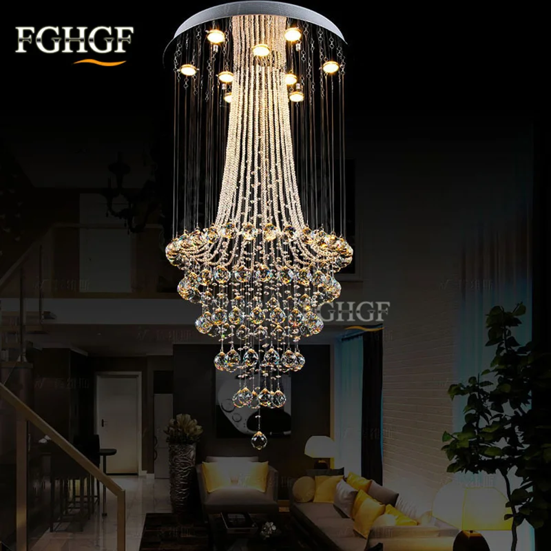 Luxury Modern Crystal Chandelier Light Lustres de Cristal Lamp Home Lighting Long Stair Lamp for Flush Mounted 100% Guarentee (4)