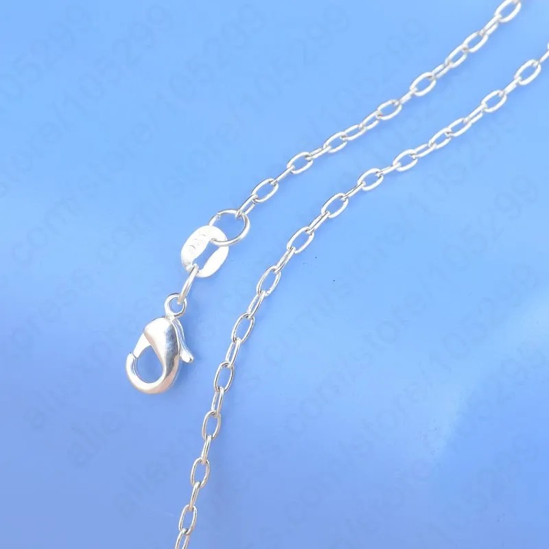 

Hot Wholesale 1PC Pure 925 Sterling Silver Link Lock Chain Necklace With Lobster Clasps Set 16"-30"Popular Jewelry