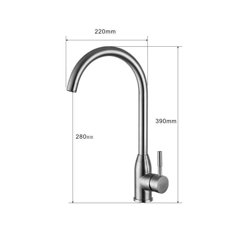IVRICH Gooseneck Hot Cold Kitchen Faucet Sus304 Stainless kitchen tap Single Handle Sink Kitchen mixer VR0401 IVRICH Gooseneck Hot Cold Kitchen Faucet Sus304 Stainless kitchen tap Single Handle Sink Kitchen mixer VR0401