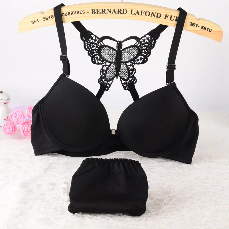 Deruilady Elegant Women Bra Set Cute Bow Underwire Bra Panties Set Sexy Lingerie Full New Products Clearance Women Bra Set