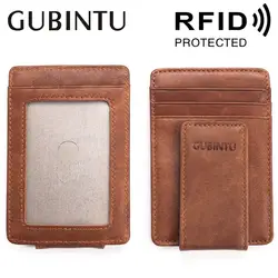GUBINTU антимагнитных кожа доллар билет бумажник с магнитной застежкой RFID Блокировка ультра-тонкий скрепка для банкнот доллар клип
