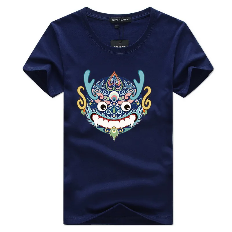 

SWENEARO wholesale 2018 New Black High quality printing Kirin men T-shirt fashion brand clothing summer cotton t shirts men