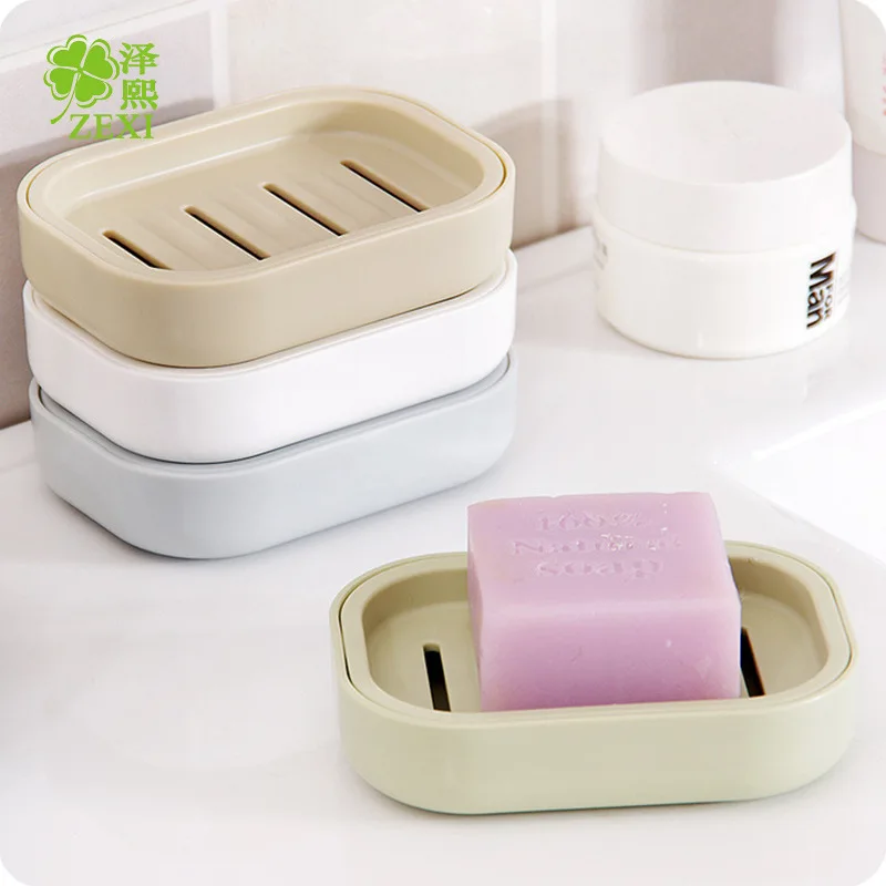 Japanese fresh thicker plastic drain soap box lid travel soap holder dish bathroom accessories