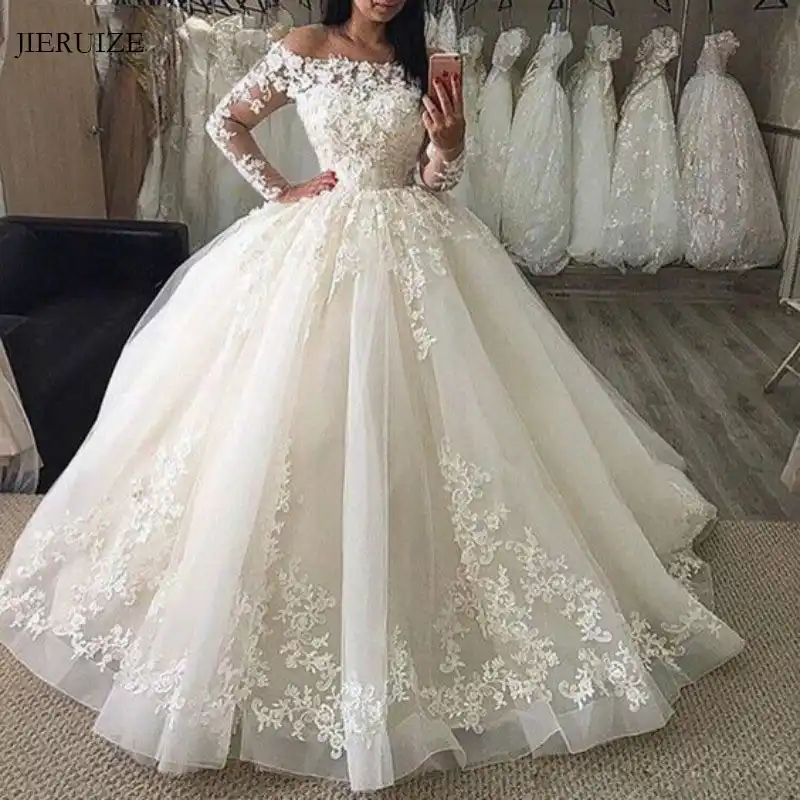 white ball gown wedding dress