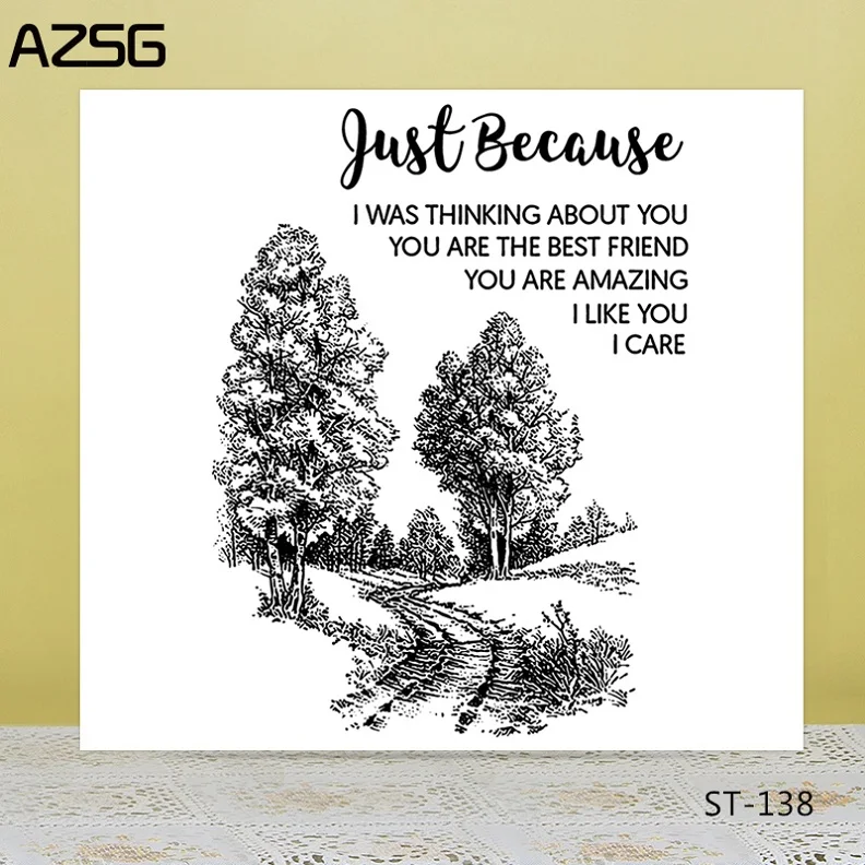 AZSG путь Счастливого Рождества/дерево прозрачные наклейки для DIY Скрапбукинг декоративные изготовление карточек забавное украшение поставки 10x10 см