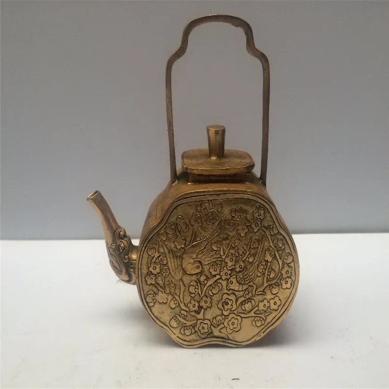 antique antiques chinese brass Carve Teapotin Bottles, Jars & Boxes