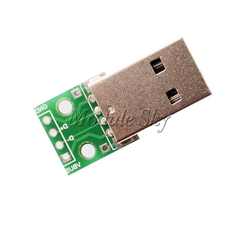 

10pcs USB to DIP Adapter 4 pin for 2.54mm PCB Board Male Connector PBC Converter Pinboard 2.54 Power Supply DIY Kit