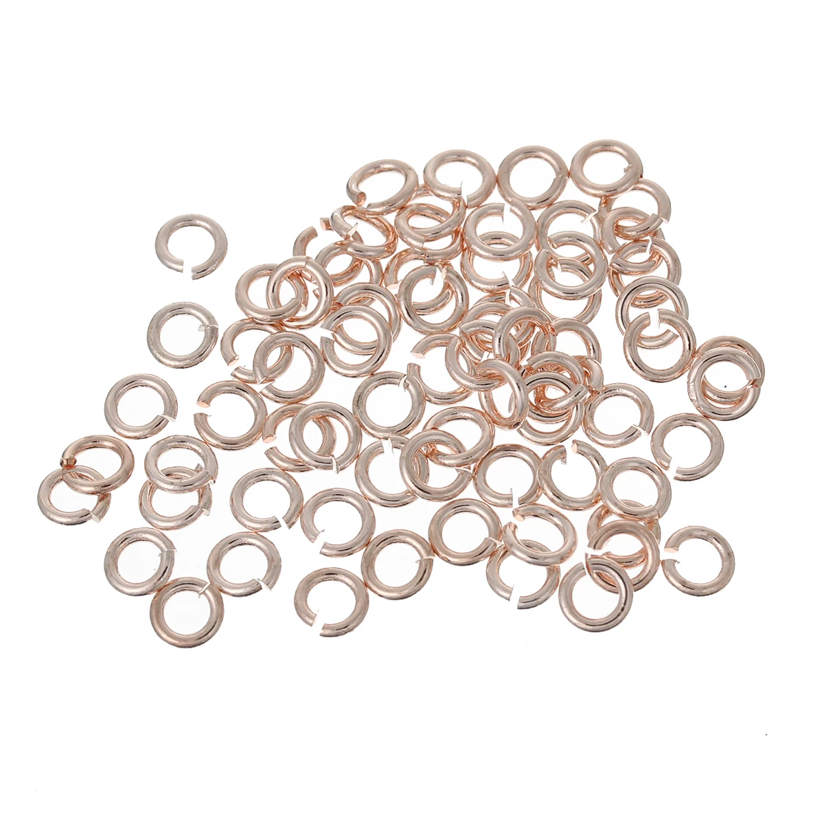 DoreenBeads латунные Открытые Кольца для прыжков круглый цвет розового золота 4 мм (1/8