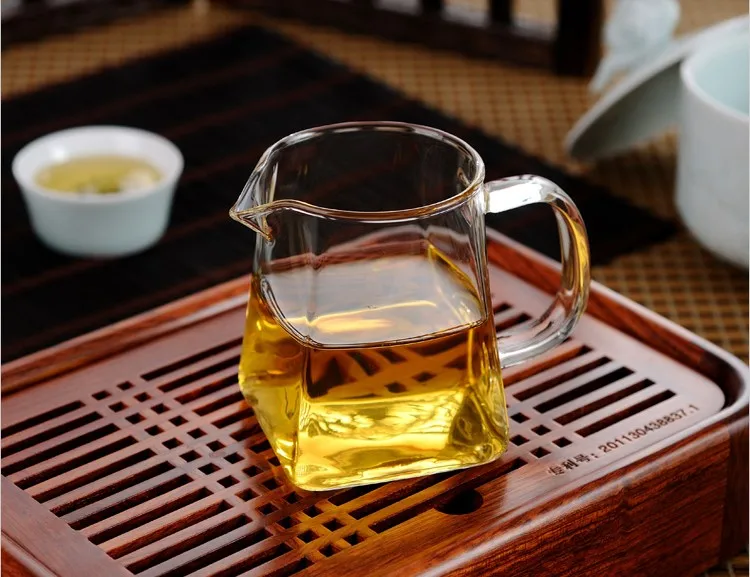 Квадратный прозрачный чайный стаканчик, Термостойкое стекло 300 мл чайные сережки