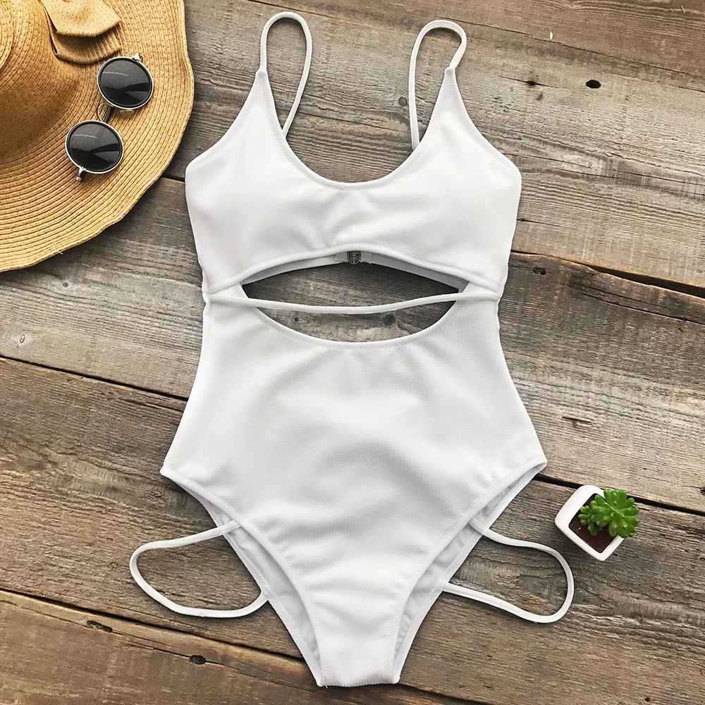 Cupshe Innocent Eyes Solid One piece Swimsuit Summer Sexy High waisted ...