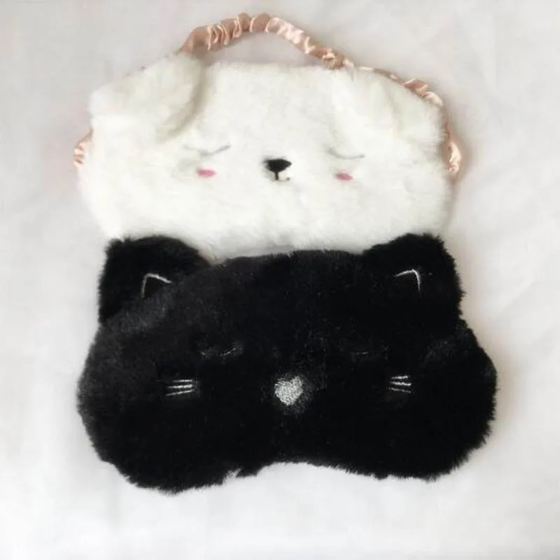 

Cute Sleeping Eye Party Mask Soft Black Eye Shade Bandage on Eyes for Sleeping Travel Relax Rest
