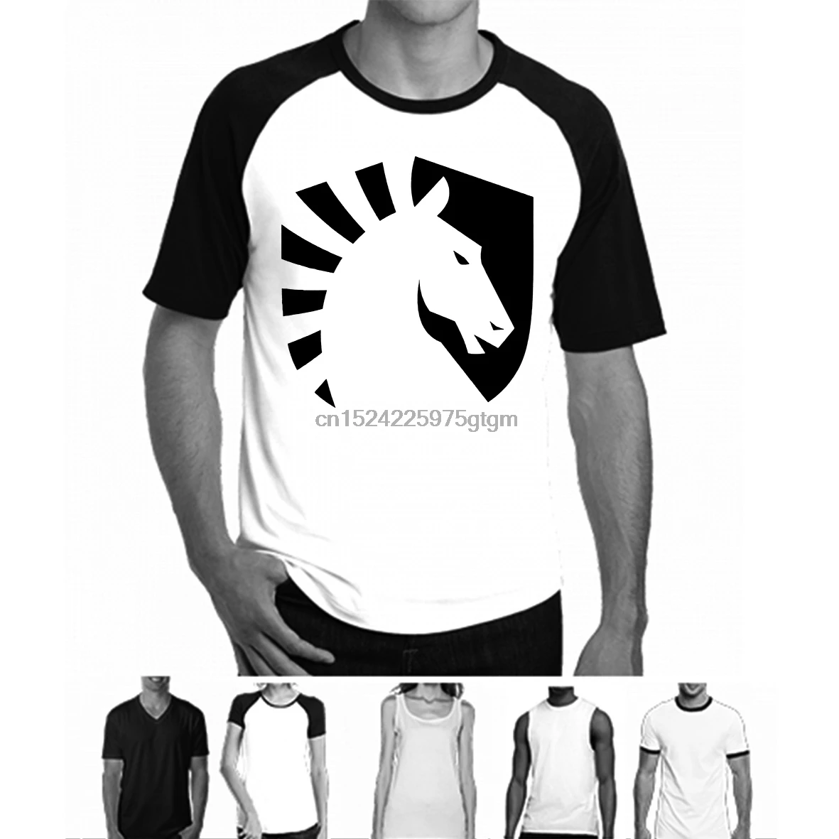 

Funny men t shirt novelty tshirt women Team Liquid Men's Dark Horse Premium Cotton T-shirt