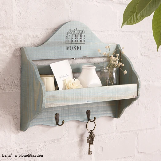 

Wall Hanging Vintage Shabby Chic Small Wood Shelf for Spice