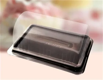 

200pcs Plastic Transparent Swiss Roll Box Disposable Cake Roll Boxes Pastry Bakery Dessert Shop Free Shipping wen6271